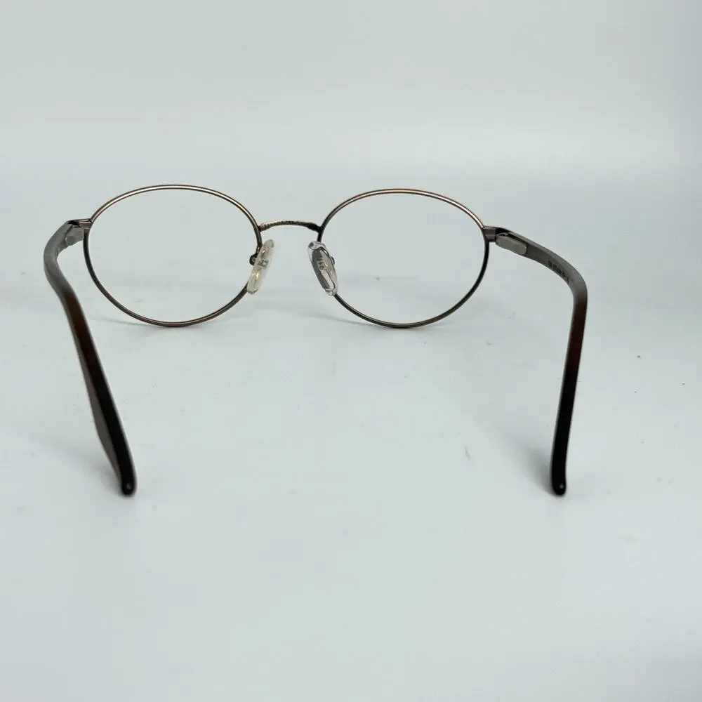 AO Safety Eyeglasses Frame Z87-2 Steel 200 Brown Metal Full Rim 53-16-140 H18266